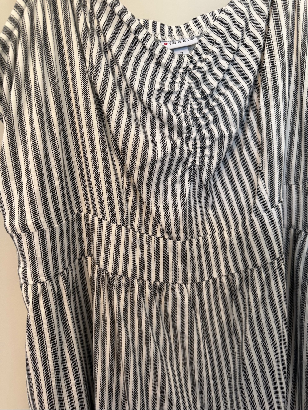 Torrid ruffle straps striped Beachy romper size 2XL - Picture 3 of 8